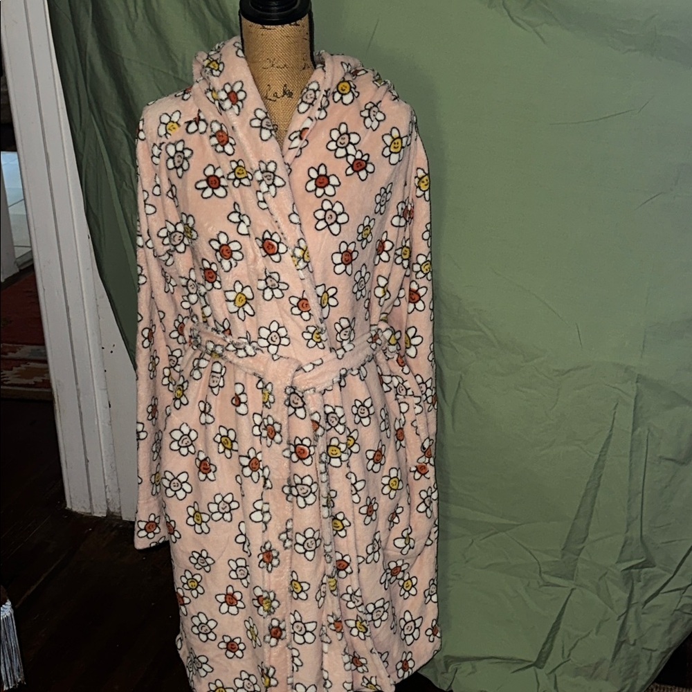 Vera Bradley Lightweight Fleece Floral Hooded Robe NWT
